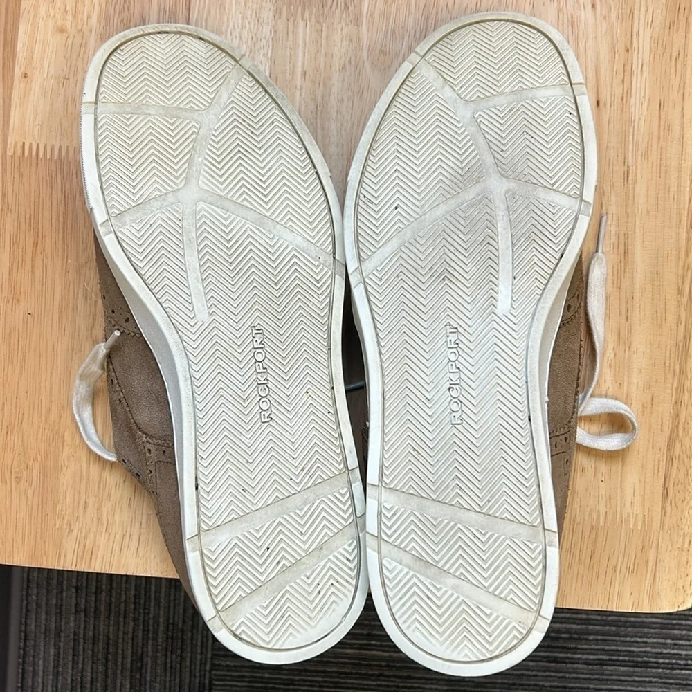 Rockport White Tan Suede AdiPrene by Adidas Wingtip Loafers